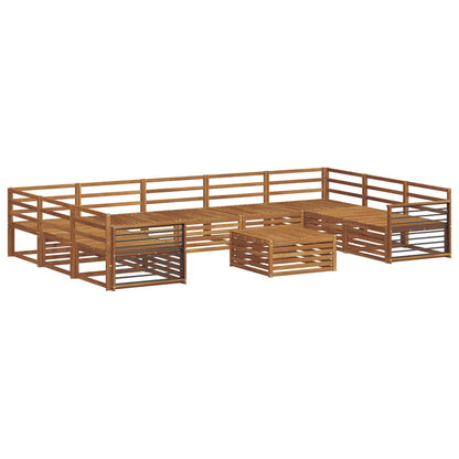 Set divani 10 pcs Naturale Legno di Acacia Massello