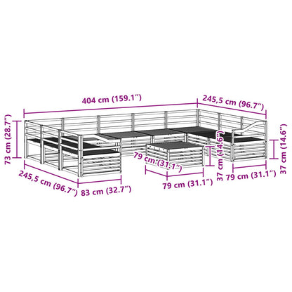 Set di divani da esterno 10 pcs Naturale | homemem39