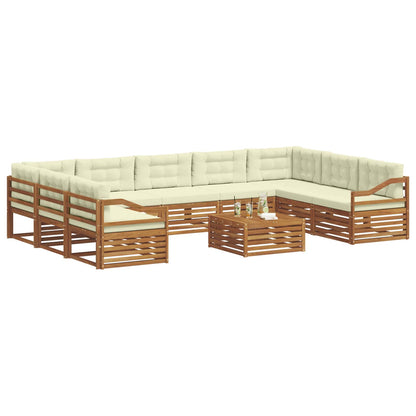 Set di divani da esterno con cuscino 10 pcs Naturale e Crema | homemem39