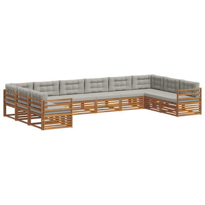 Set divani con cuscino 5 pcs Grigio Naturale e Chiaro | homemem39