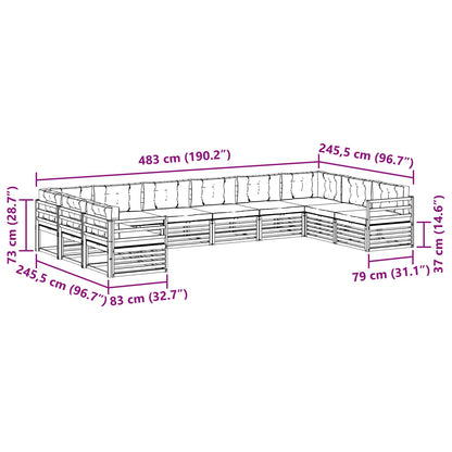 Set divani con cuscino 5 pcs Grigio Naturale e Chiaro | homemem39