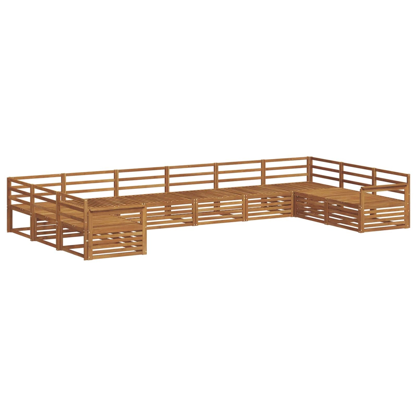 Set divani 10 pcs Naturale Legno di Acacia Massello