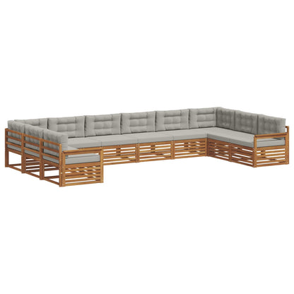 Set divani con cuscino 8 pcs Grigio Naturale e Chiaro | homemem39