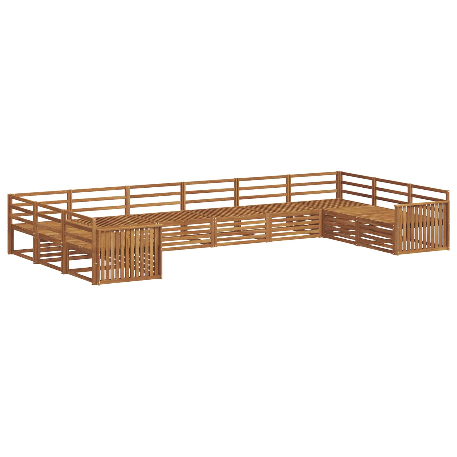 Set divani 10 pcs Naturale Legno di Acacia Massello | homemem39
