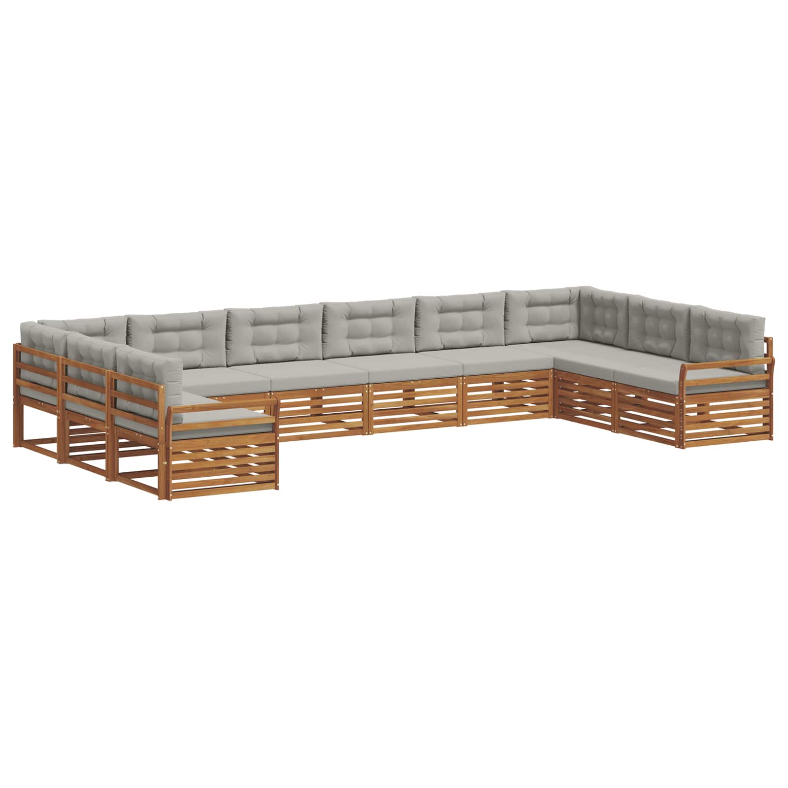 Set divani con cuscino 7 pcs Grigio Naturale e Chiaro | homemem39