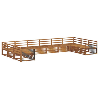 Set divani 10 pcs Naturale Legno di Acacia Massello