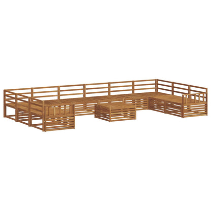 Set divani 11 pcs Naturale Legno di Acacia Massello | homemem39