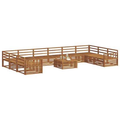 Set divani 11 pcs Naturale Legno di Acacia Massello | homemem39