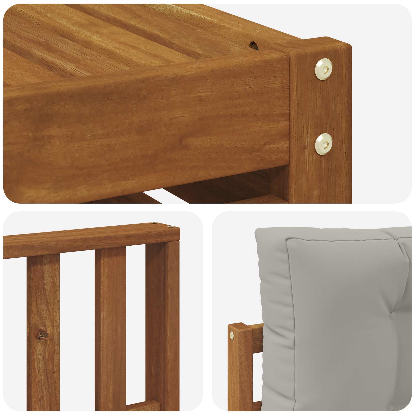 Set divani con cuscino 11 pcs Grigio Naturale e Chiaro | homemem39