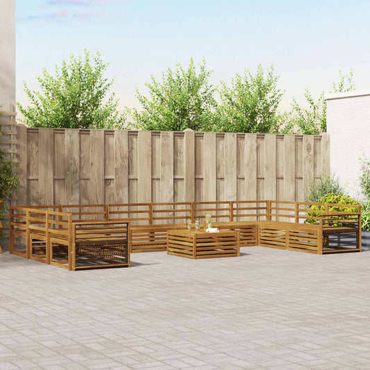 Set divani 11 pcs Naturale Legno di Acacia Massello | homemem39