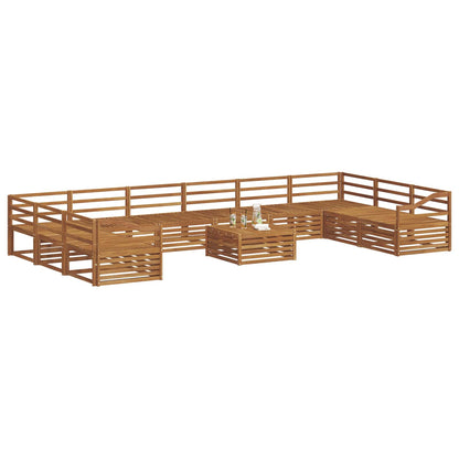 Set divani 11 pcs Naturale Legno di Acacia Massello | homemem39