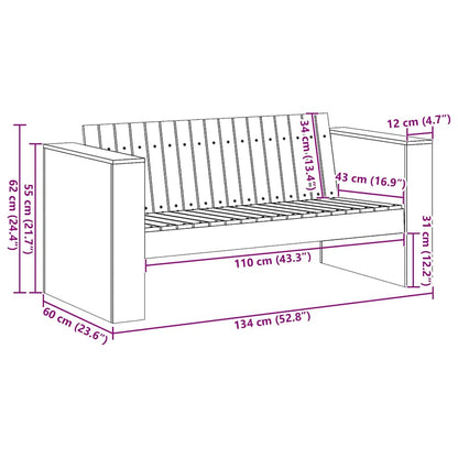 Divano da giardino Verde 134 x 60 x 62 cm Pino massello