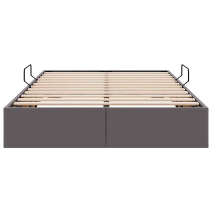 Letto con Contenitore Grigio 120 x 190 cm Pelle sintetica