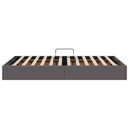 Letto con Contenitore Grigio 120 x 190 cm Pelle sintetica