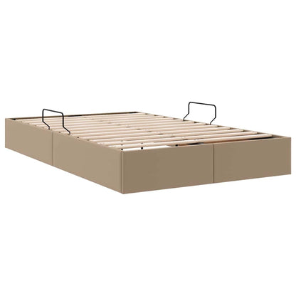 Letto con Contenitore Cappuccino 120 x 190 cm Pelle sintetica