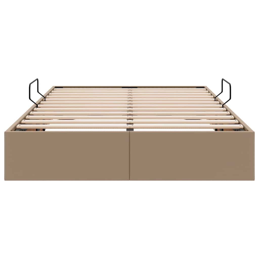 Letto con Contenitore Cappuccino 120 x 190 cm Pelle sintetica