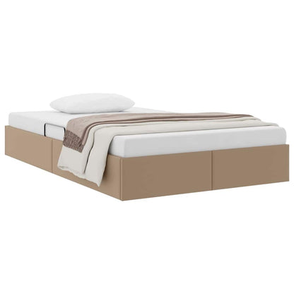 Letto con Contenitore Cappuccino 120 x 190 cm Pelle sintetica