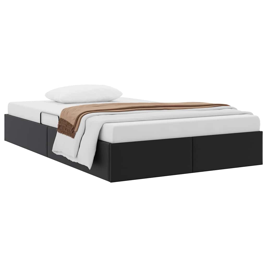 Letto con Contenitore Nero 120 x 200 cm Pelle sintetica