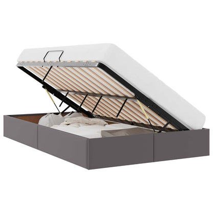 Letto con Contenitore Grigio 120 x 200 cm Pelle sintetica
