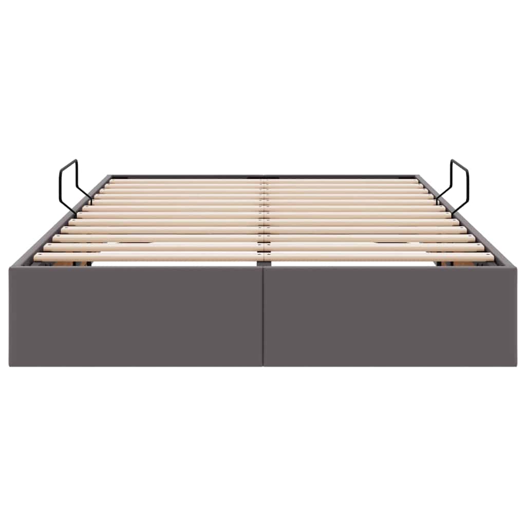 Letto con Contenitore Grigio 120 x 200 cm Pelle sintetica