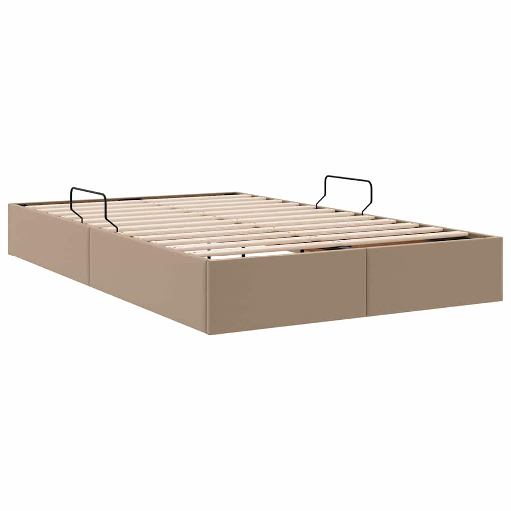 Letto con Contenitore Cappuccino 120 x 200 cm Pelle sintetica