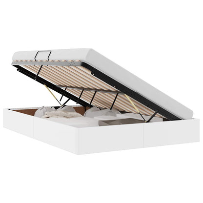 Letto con Contenitore Bianco Puro 140 x 190 cm Pelle sintetica