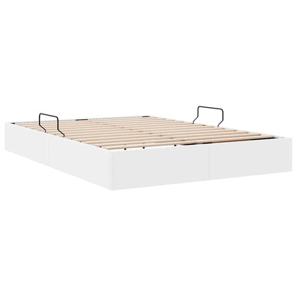 Letto con Contenitore Bianco Puro 140 x 190 cm Pelle sintetica