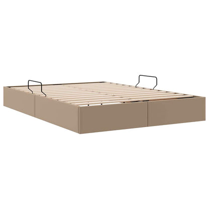 Letto con Contenitore Cappuccino 140 x 190 cm Pelle sintetica