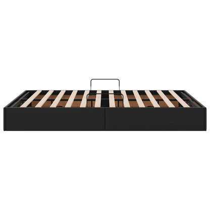 Letto con Contenitore Nero 140 x 200 cm Pelle sintetica