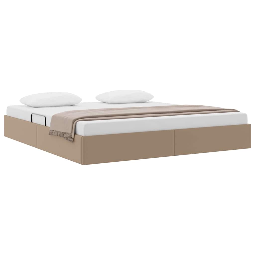 Letto con Contenitore Cappuccino 160 x 200 cm Pelle sintetica