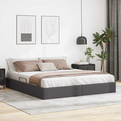 Letto con Contenitore Grigio 180 x 200 cm Pelle sintetica