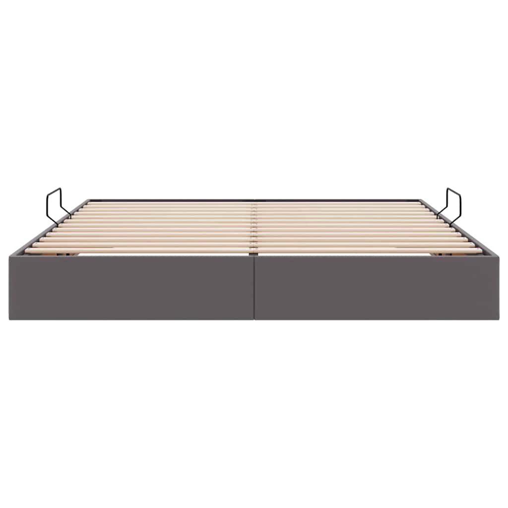 Letto con Contenitore Grigio 180 x 200 cm Pelle sintetica