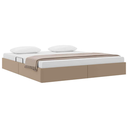 Letto con Contenitore Cappuccino 180 x 200 cm Pelle sintetica