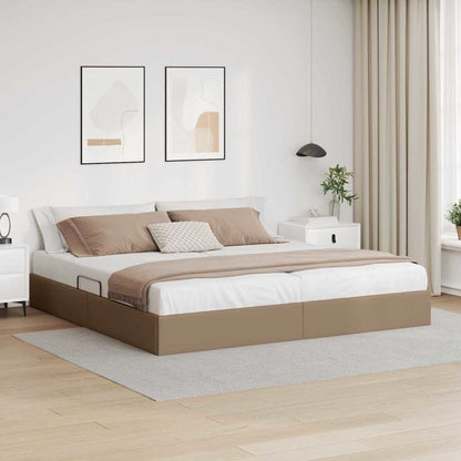 Letto con Contenitore Cappuccino 200 x 200 cm Pelle sintetica