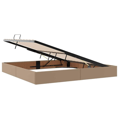 Letto con Contenitore Cappuccino 200 x 200 cm Pelle sintetica