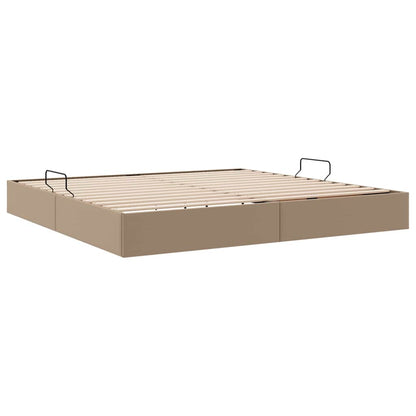 Letto con Contenitore Cappuccino 200 x 200 cm Pelle sintetica