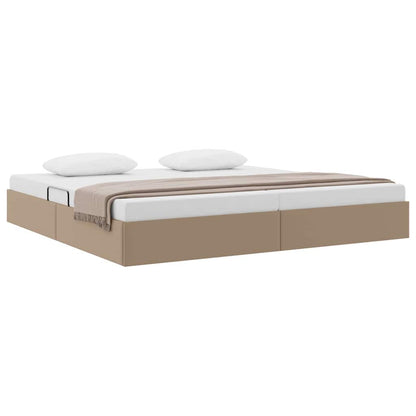 Letto con Contenitore Cappuccino 200 x 200 cm Pelle sintetica