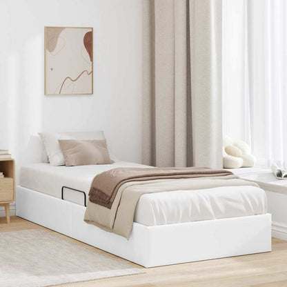 Letto con Contenitore Bianco Puro 100 x 190 cm Similpelle | homemem39
