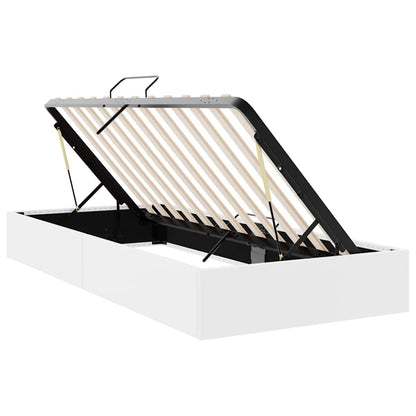 Letto con Contenitore Bianco Puro 100 x 190 cm Similpelle | homemem39