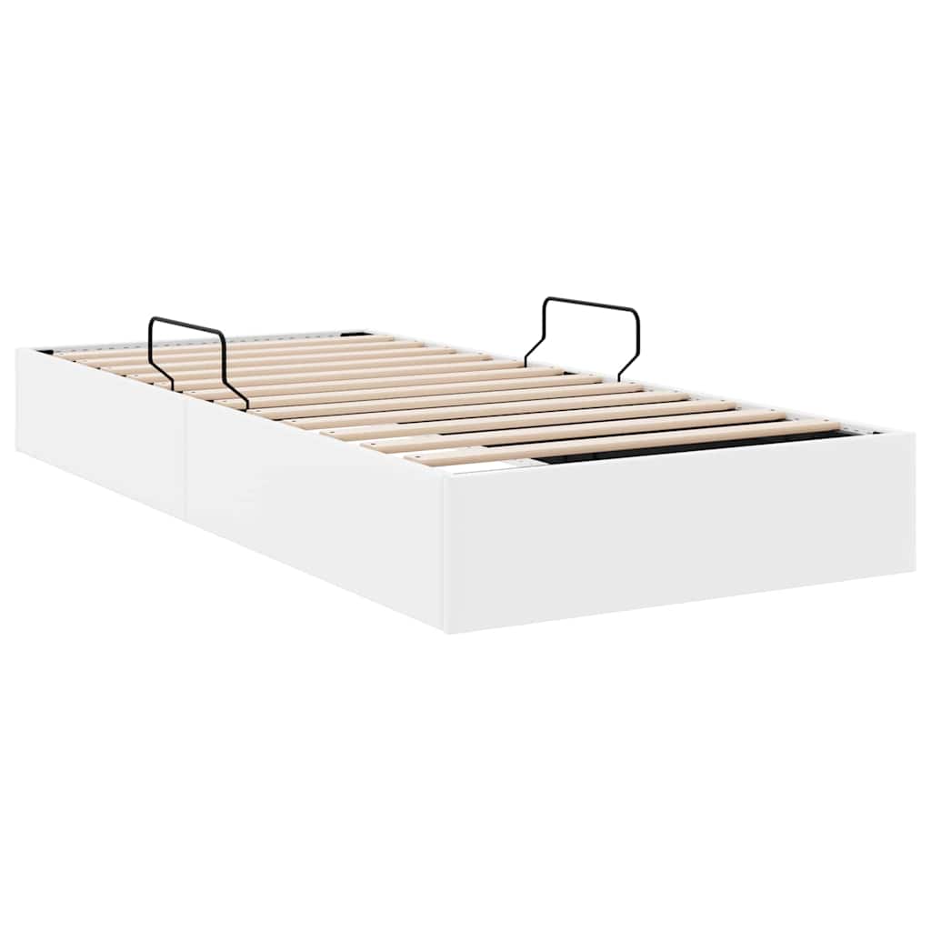 Letto con Contenitore Bianco Puro 100 x 190 cm Similpelle | homemem39