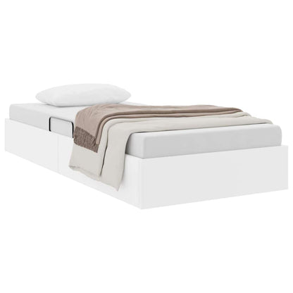 Letto con Contenitore Bianco Puro 100 x 190 cm Similpelle | homemem39