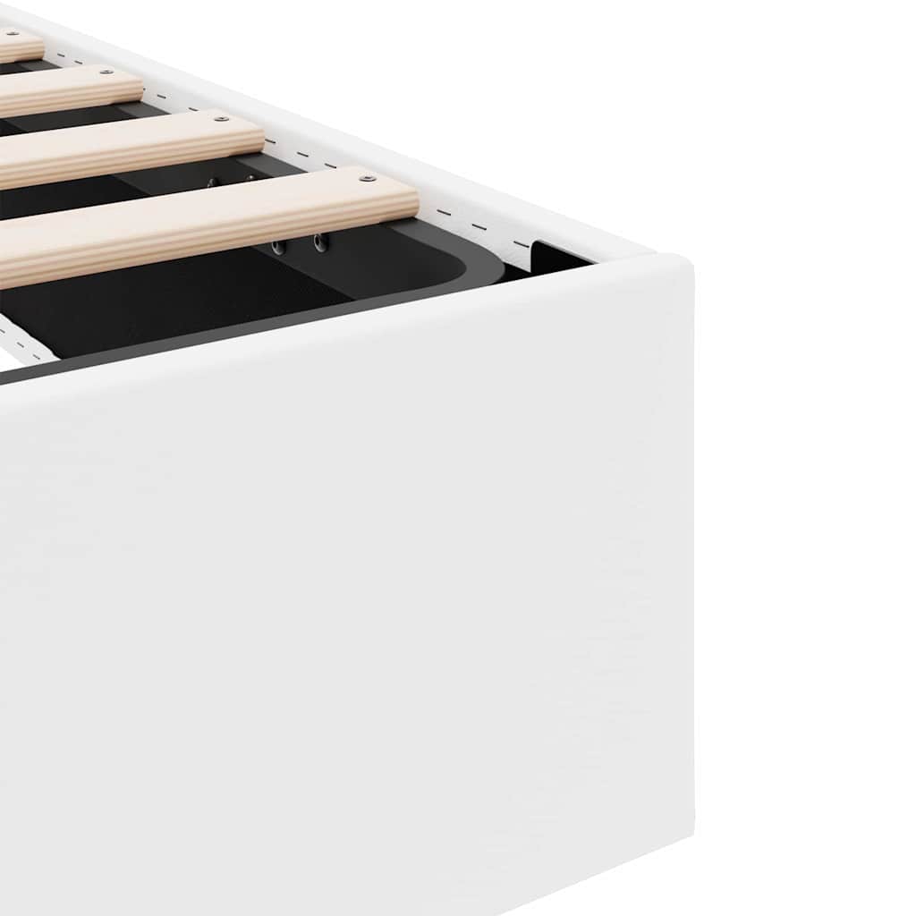 Letto con Contenitore Bianco Puro 137 x 190 cm Similpelle | homemem39