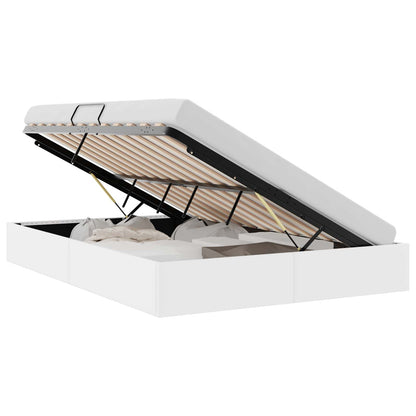 Letto con Contenitore Bianco Puro 137 x 190 cm Similpelle | homemem39