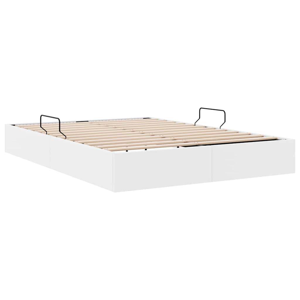Letto con Contenitore Bianco Puro 137 x 190 cm Similpelle | homemem39