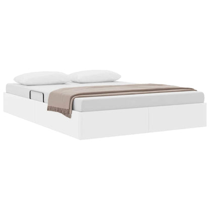 Letto con Contenitore Bianco Puro 137 x 190 cm Similpelle | homemem39