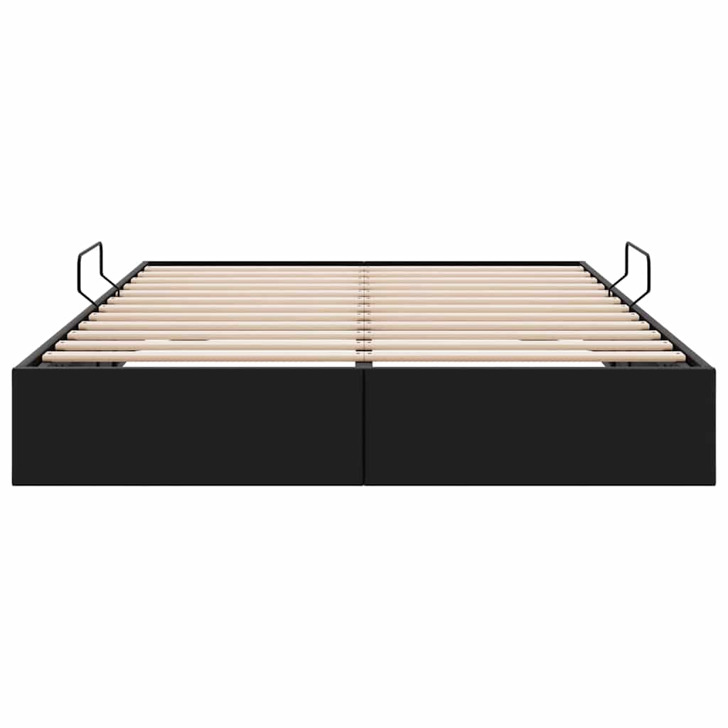 Letto con Contenitore Nero 153 x 203 cm Similpelle | homemem39