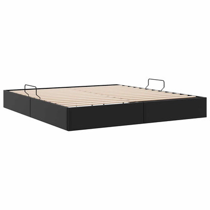 Letto con Contenitore Nero 193 x 203 cm Similpelle | homemem39