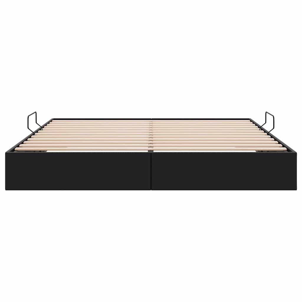 Letto con Contenitore Nero 193 x 203 cm Similpelle | homemem39