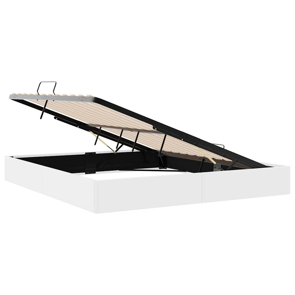 Letto con Contenitore Bianco Puro 193 x 203 cm Similpelle | homemem39