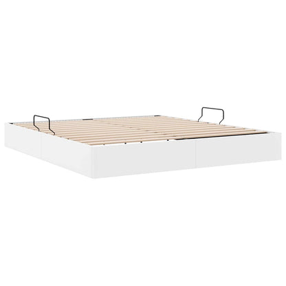 Letto con Contenitore Bianco Puro 193 x 203 cm Similpelle | homemem39